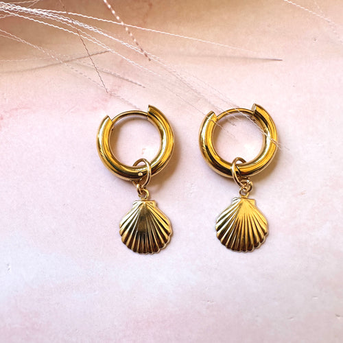Sunset Shells Hoops- Out of stock - Sara Saltos Jewelry
