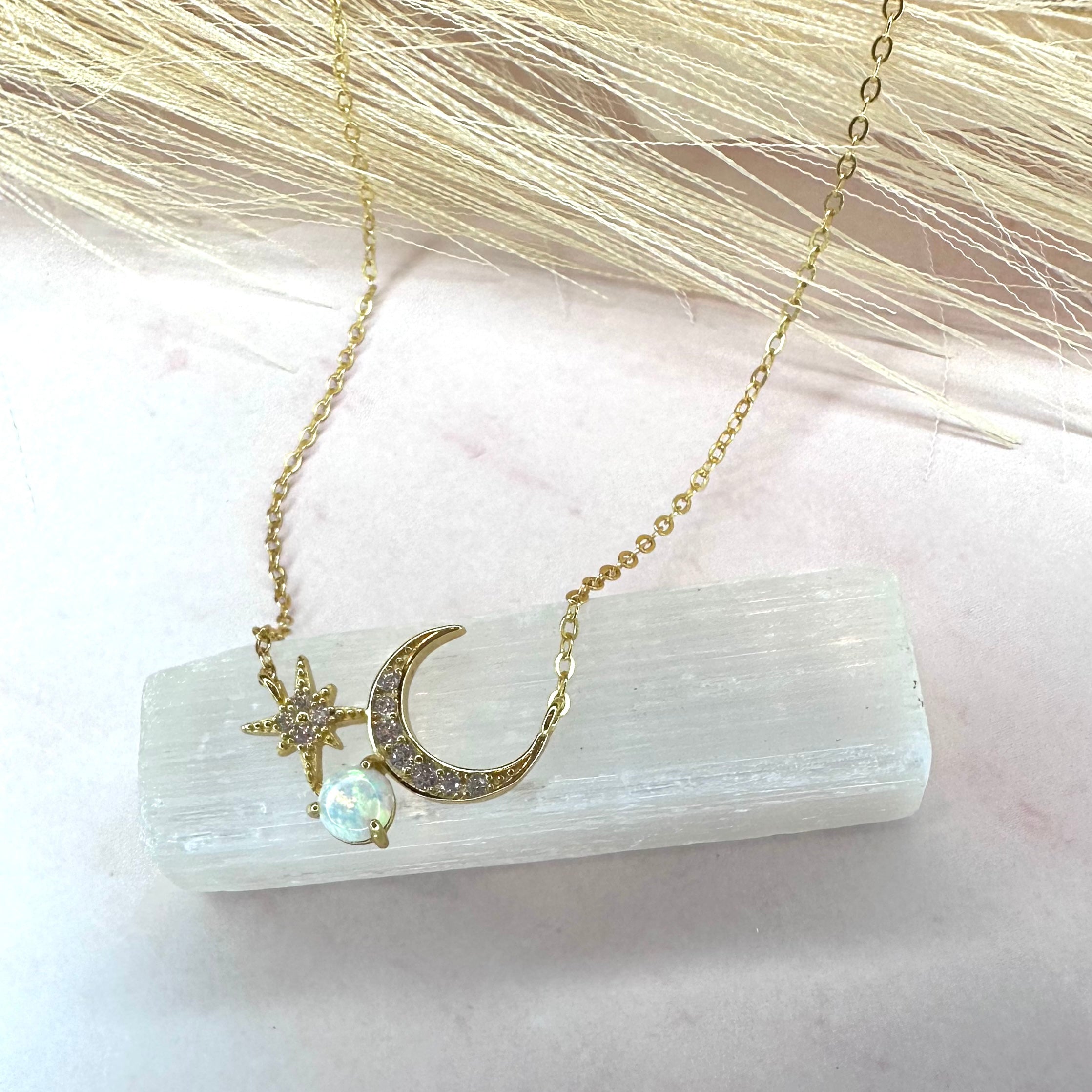 Sweet Opal Moon Necklace - Sara Saltos Jewelry Sweet Opal Moon Necklace - Sara Saltos Jewelry