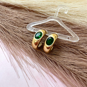You're a Gem Green Hoops - Sara Saltos Jewelry You're a Gem Green Hoops - Sara Saltos Jewelry