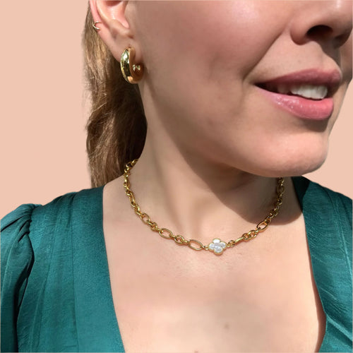 White Blossom Necklace - Sara Saltos Jewelry