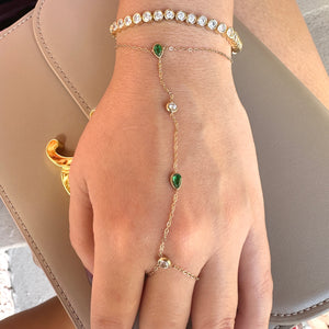 Luna Verde Hand chain. - Sara Saltos Jewelry