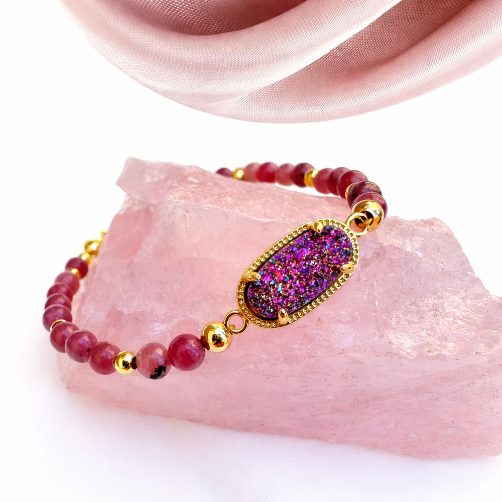 Purple Druzy Bracelet