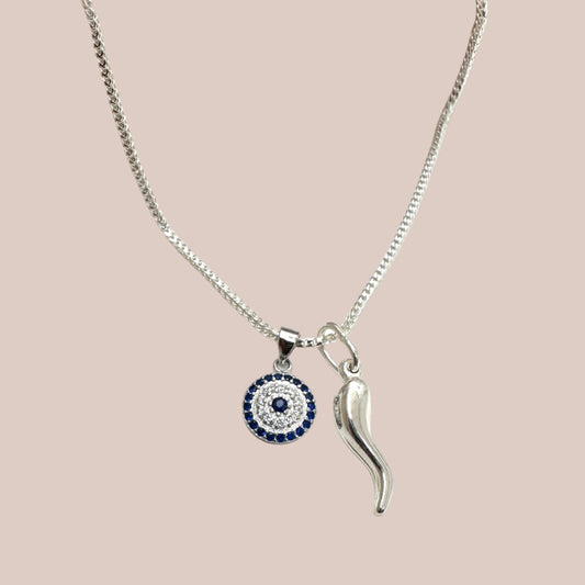 Horn of Protection Necklace-Silver