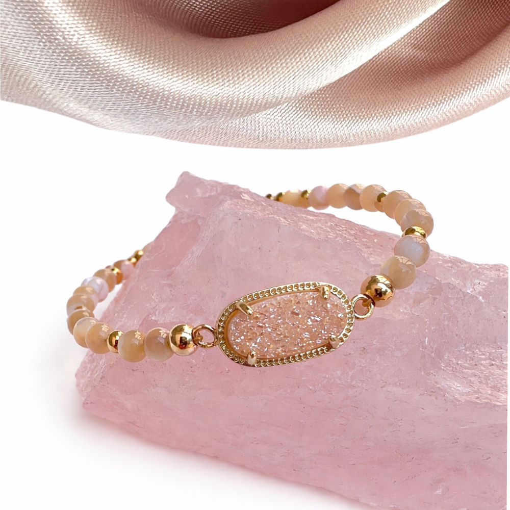 Peach Druzy Bracelet
