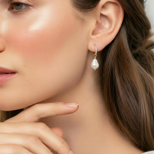 Baroque Glow Hoops - Sara Saltos Jewelry