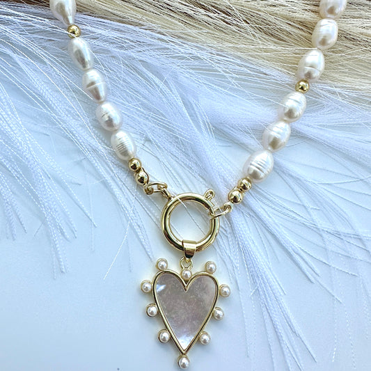 Heart of Pearls Necklace - Sara Saltos Jewelry