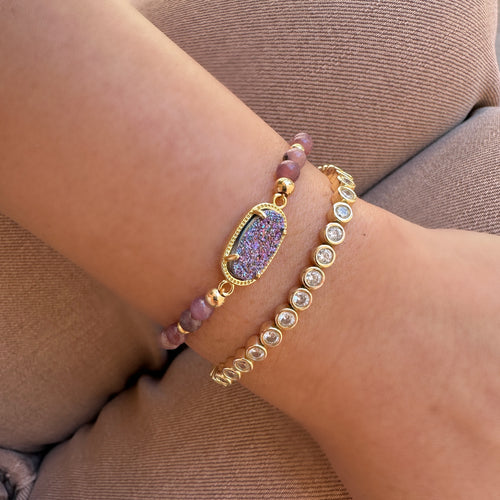Purple Druzy Bracelet - Sara Saltos Jewelry