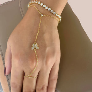 Butterfly Spark Hand Chain - Sara Saltos Jewelry