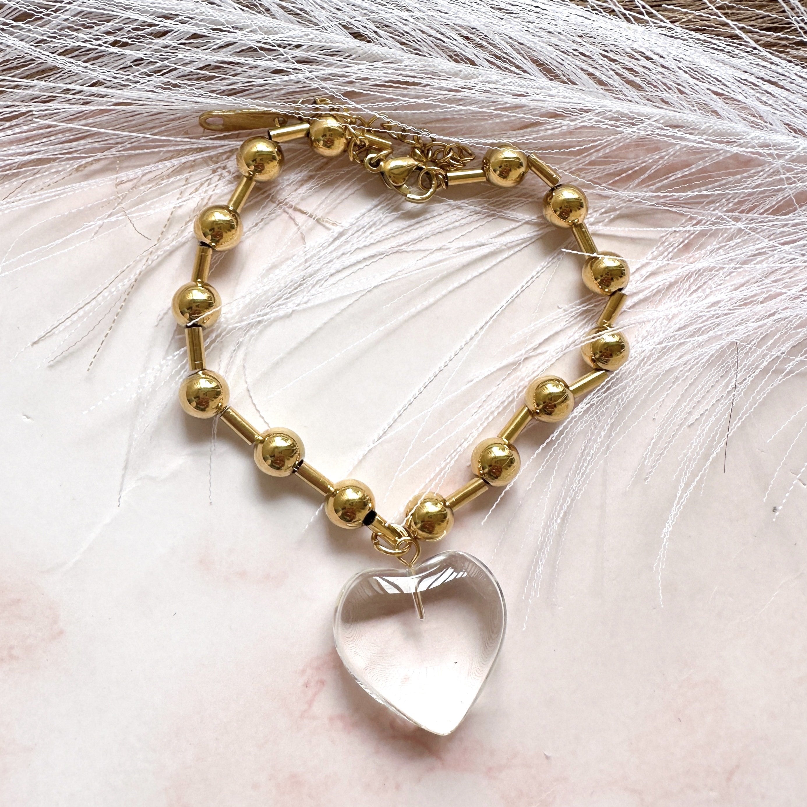 Crystal Heart Bracelet - Sara Saltos Jewelry