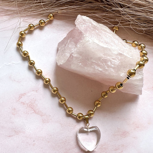 Crystal Heart Necklace - Sara Saltos Jewelry