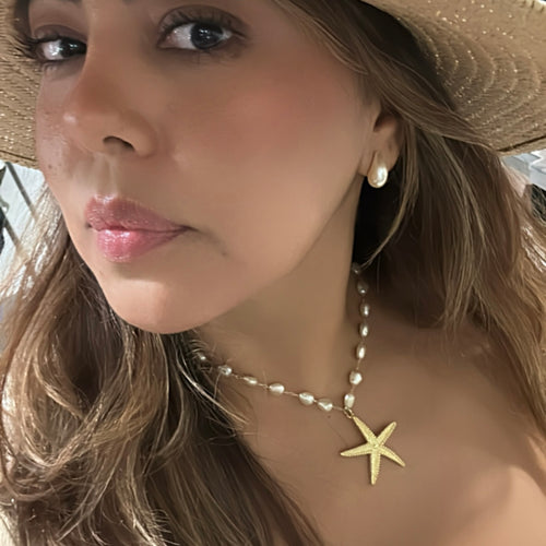 Pearl Tear Drop studs - Sara Saltos Jewelry