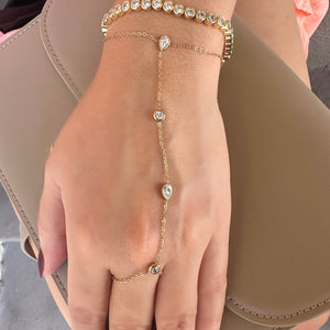 Luna Blanca Hand chain. - Sara Saltos Jewelry