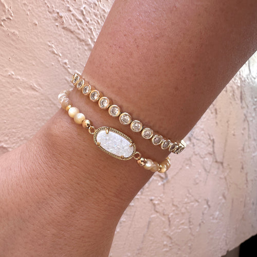 White Druzy Bracelet
