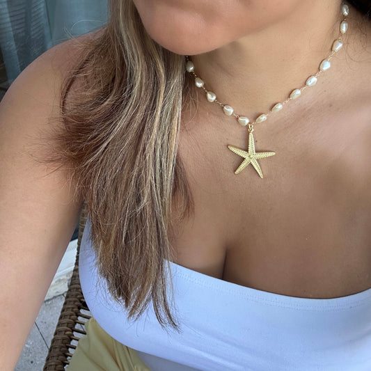 Star of the Sea Pearl Necklace - Sara Saltos Jewelry