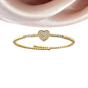 Heart Luxe Bangle - Sara Saltos Jewelry