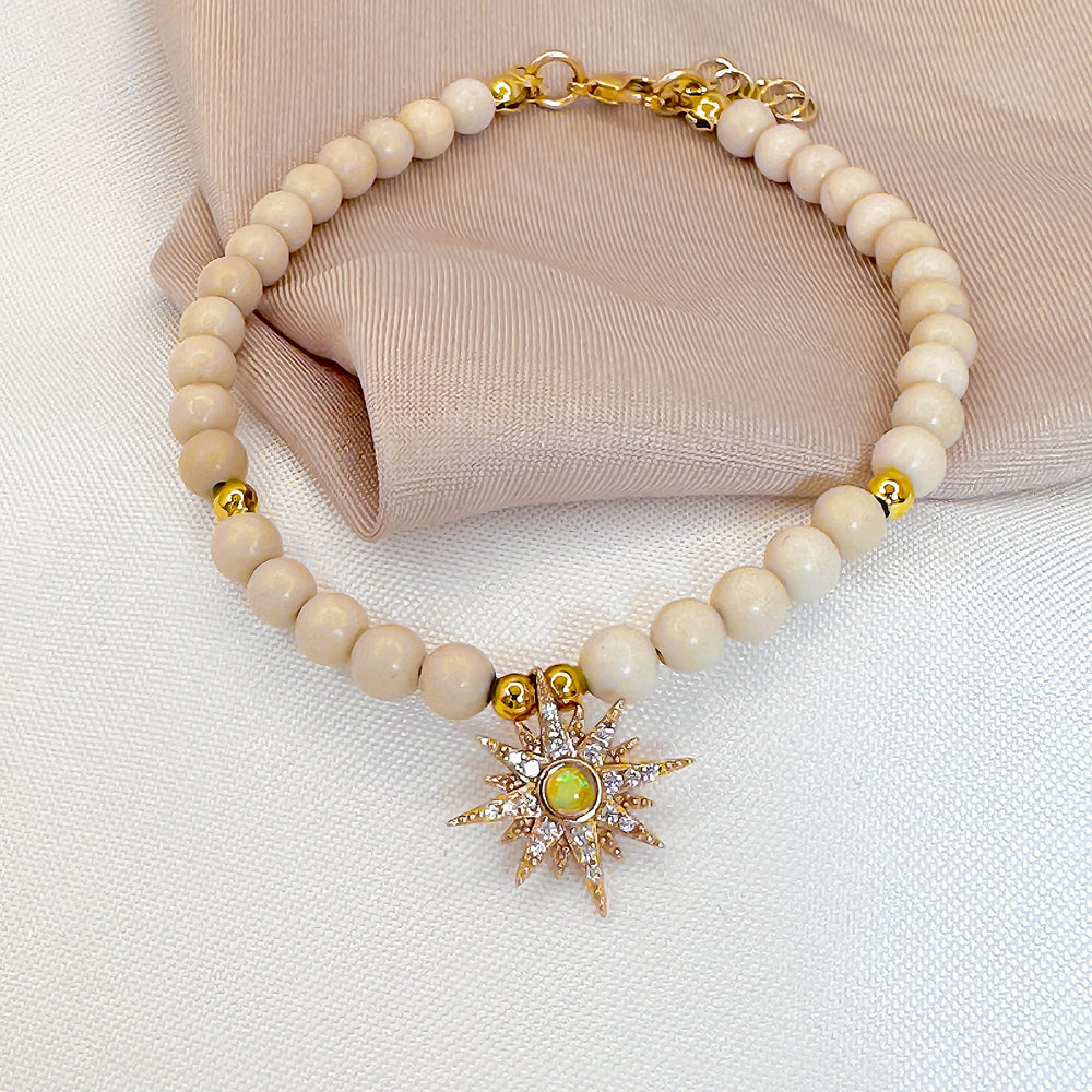 Stardust Spark Jasper Beads Bracelet - Sara Saltos Jewelry