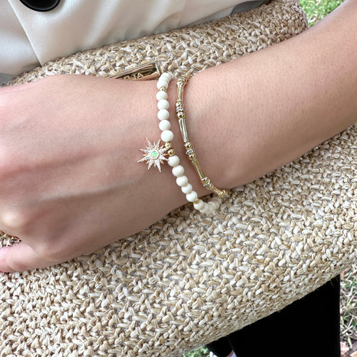 Stardust Spark Jasper Beads Bracelet - Sara Saltos Jewelry
