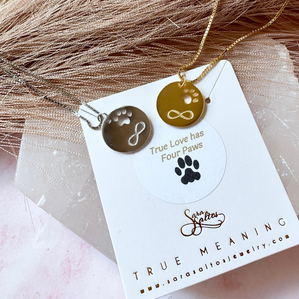 Infinity Love Paw Necklace - Sara Saltos Jewelry