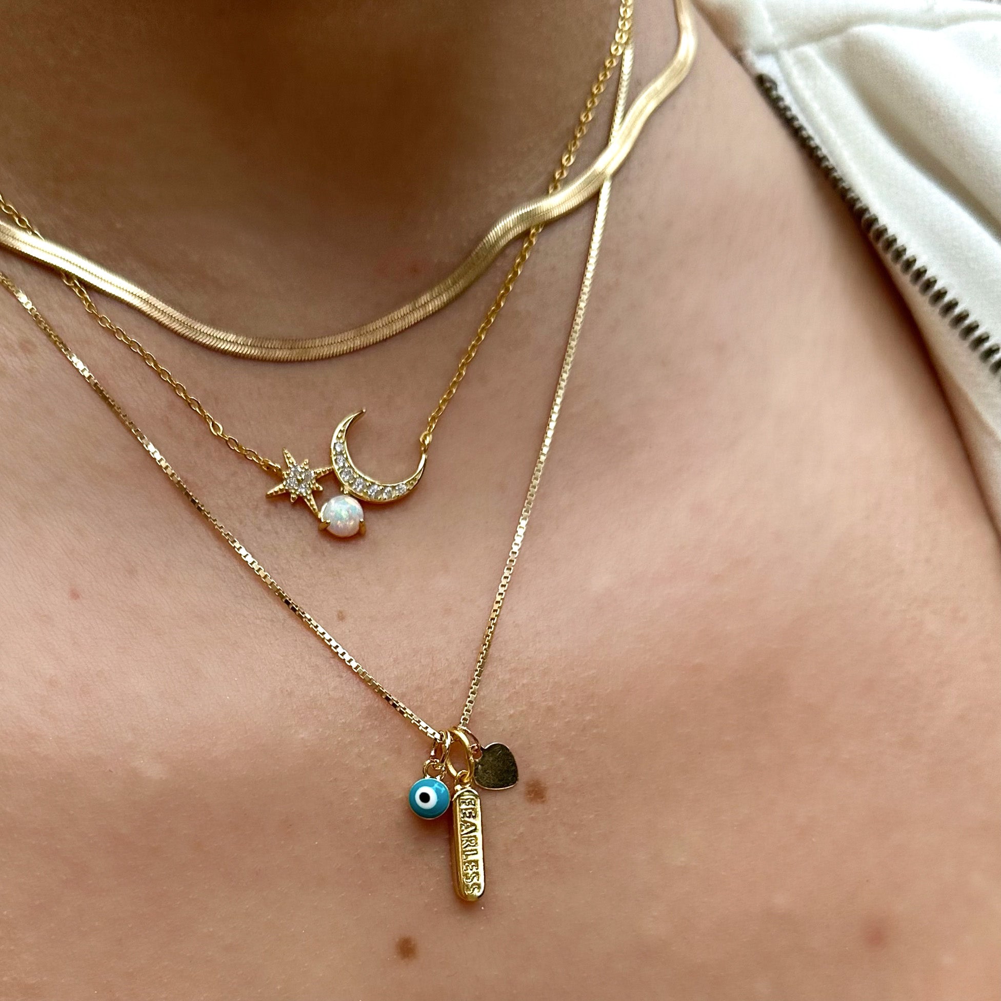 Sweet Opal Moon Necklace