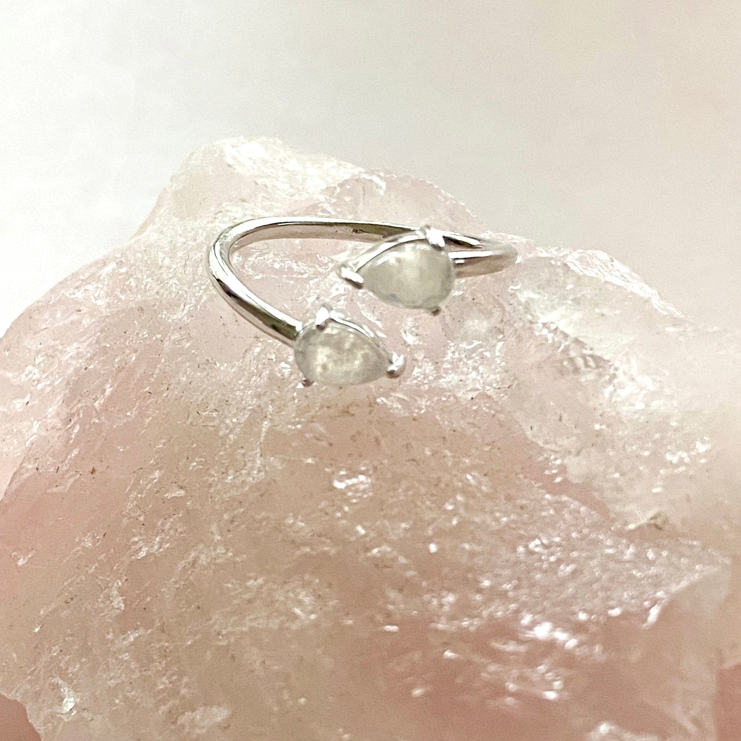 Tears of Happiness Silver Moonstone Ring