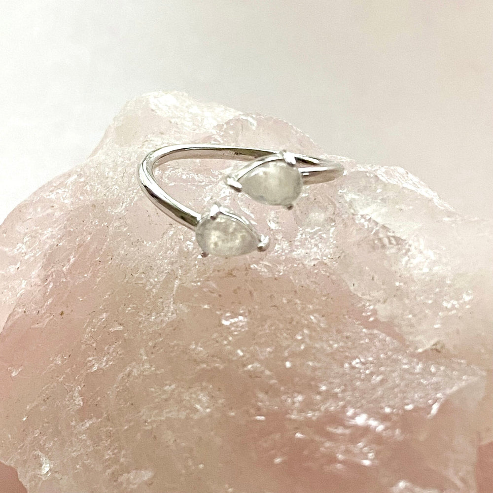 Tears of Happiness Silver Moonstone Ring - Sara Saltos Jewelry