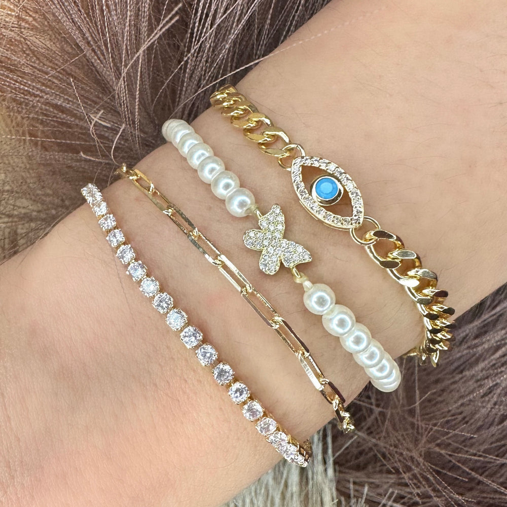 Tuquoise Eye Greek Bracelet - Sara Saltos Jewelry